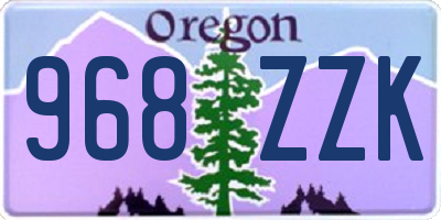 OR license plate 968ZZK
