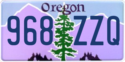 OR license plate 968ZZQ