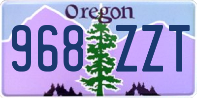 OR license plate 968ZZT