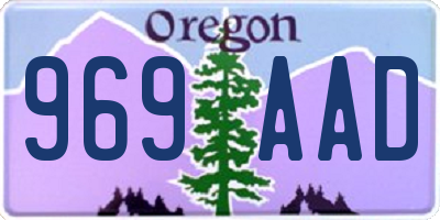 OR license plate 969AAD