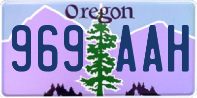OR license plate 969AAH