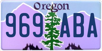 OR license plate 969ABA