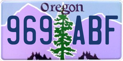 OR license plate 969ABF