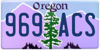 OR license plate 969ACS