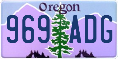 OR license plate 969ADG