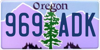 OR license plate 969ADK