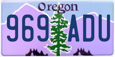 OR license plate 969ADU