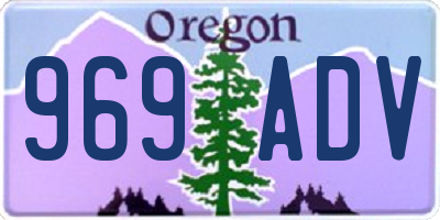 OR license plate 969ADV