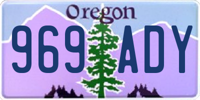 OR license plate 969ADY