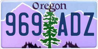 OR license plate 969ADZ