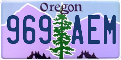 OR license plate 969AEM