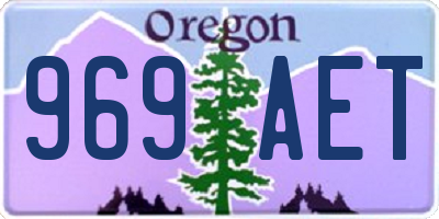 OR license plate 969AET