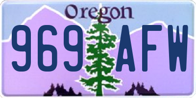 OR license plate 969AFW