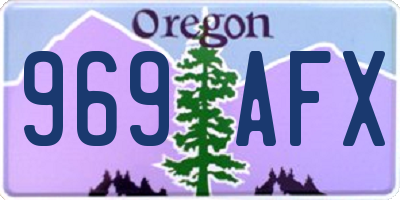 OR license plate 969AFX