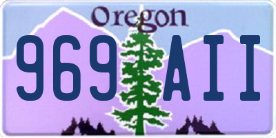 OR license plate 969AII