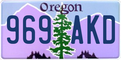 OR license plate 969AKD