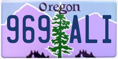 OR license plate 969ALI
