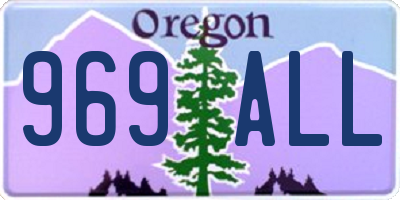 OR license plate 969ALL