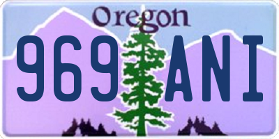 OR license plate 969ANI