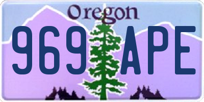 OR license plate 969APE