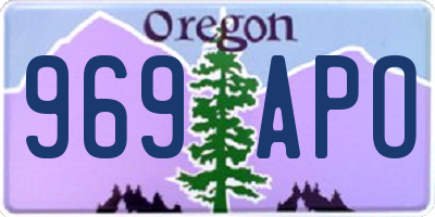 OR license plate 969APO