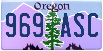 OR license plate 969ASC