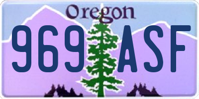 OR license plate 969ASF