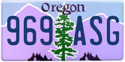 OR license plate 969ASG