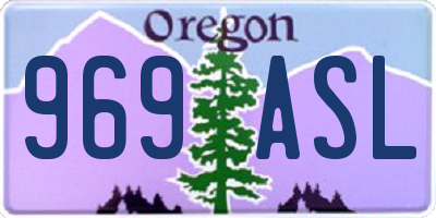 OR license plate 969ASL
