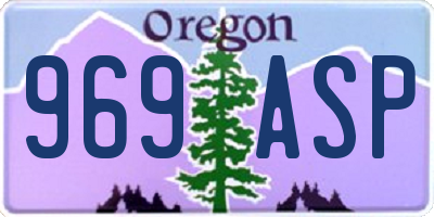 OR license plate 969ASP