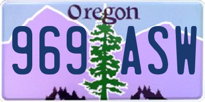 OR license plate 969ASW