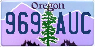 OR license plate 969AUC