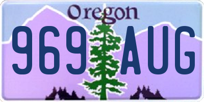 OR license plate 969AUG