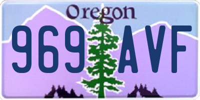 OR license plate 969AVF