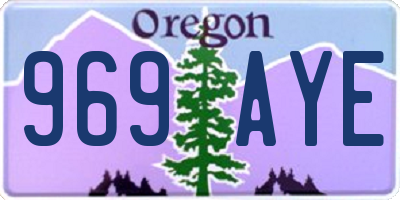 OR license plate 969AYE