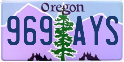 OR license plate 969AYS