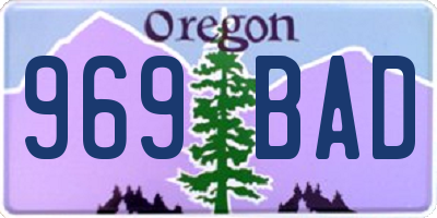 OR license plate 969BAD
