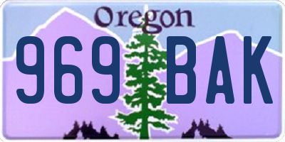 OR license plate 969BAK