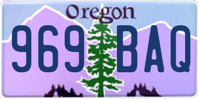 OR license plate 969BAQ