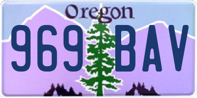 OR license plate 969BAV