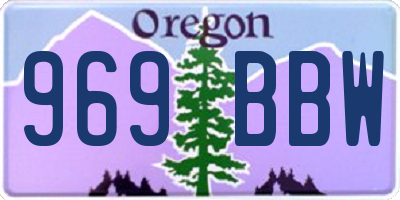 OR license plate 969BBW
