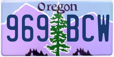 OR license plate 969BCW