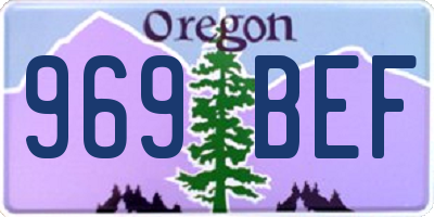 OR license plate 969BEF
