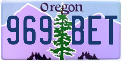 OR license plate 969BET