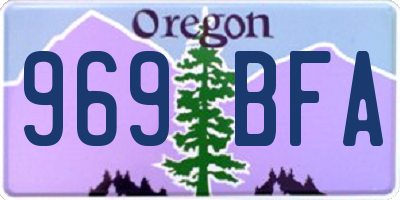 OR license plate 969BFA