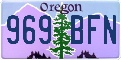 OR license plate 969BFN