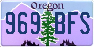 OR license plate 969BFS