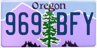 OR license plate 969BFY