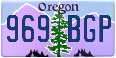OR license plate 969BGP