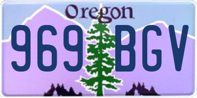 OR license plate 969BGV